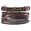 Cowhide & Imitation Leather Cord Knitted Multi-strand Bracelets WG31D03-18-1