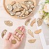 25 Pairs 5 Styles Unfinished Wooden Wing Cutouts WOOD-GF0010-37-3