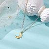 Moon Alloy with Brass Pendant Necklaces NJEW-JN04906-2