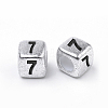 Antique Silver Plated Acrylic Beads PB43C9308-7-1