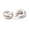 Rack Plating Brass Crescent Moon Hoop Earrings for Women EJEW-A079-02P-2