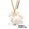 Chic Sweet Donut Brass Freshwater Pearl Pendant Necklace for Women CM3023-2-1