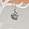 304 Stainless Steel Crystal Rhinestone Heart Urn Ashes Necklaces STAS-Z106-04P-1