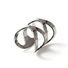 304 Stainless Steel Hollow Wide Chunky Cuff Earrings for Women EJEW-TAC0015-11P-1