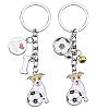 WEWAYSMILE 2 pcs Dog Keychain Car Keychain Pet Pendant Key-Ring Lovely Dog Key-ring Portable Metal Keychain Gift for Pet Lover Birthday Puppy Theme Party Supplies (Soccer and Dogs) JX799A-1