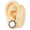 Hollow Out Flower Brass Alloy Ear Tunnels FS-WG7C815-11-2