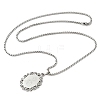 304 Stainless Steel Oval with Virgin Pendant Box Chain Necklaces NJEW-H055-08P-4