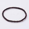 Natural Garnet Beaded Stretch Bracelets BJEW-JB02459-05-1