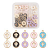 100Pcs 5 Colors Light Gold Plated Alloy Enamel Pendants ENAM-BY0001-01-1