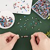 CREATCABIN 800Pcs 8 Colors 2-Hole Glass Seed Beads SEED-CN0001-05-3