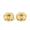 Brass Micro Pave Clear Cubic Zirconia Beads KK-C142-08G-1