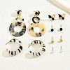 6 Pairs Vintage Acrylic Striped Earring Sets ER7111-2