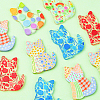 12Pcs 6 Styles Printed Transparent Acrylic Pendants MACR-CJ0001-47-3