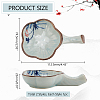 2Pcs 2 Styles Flower Shape Ceramics Ink Plate with Handle AJEW-PH0011-62-2