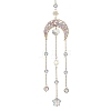 Natural Ametrine Chip Beads & Glass Beads & Brass Hanging Suncatchers HJEW-JM04754-2