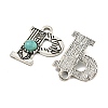 Synthetic Turquoise & Alloy Pendants PALLOY-H146-01AS-P-2