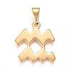 Golden Plated 304 Stainless Steel Pendants X-STAS-L210-06L-G-1