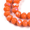 Electroplate Opaque Solid Color Glass Beads Strands EGLA-A034-P8mm-L29-3