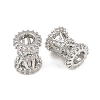 Brass Micro Pave Clear Cubic Zirconia European Beads KK-F906-22P-2