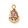 Brass Micro Pave Clear Cubic Zirconia Pendants KK-U065-05C-G-1
