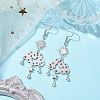 Brass & 304 Stainless Steel Dangle Earrings EJEW-TA00436-02-2