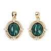 Synthetic Malachite Oval Pendants KK-U043-44G-A-1