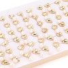 Brass Natural Pearl Dangle Stud Earrings PEAR-N017-07J-5