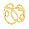 304 Stainless Steel Hollow Irregular Wide Open Cuff Ring for Women LS-RJEW-S406-01G-02-2