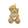 Rack Plating Brass Micro Pave Cubic Zirconia Pendants KK-L226-006G-09-1