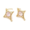 Star Brass Glass Stud Earring Findings KK-P340-10G-02-1