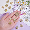 20 Pcs Flat Round with Bee Alloy Insect Charms for Jewelry Earring Making Crafts JX298A-3