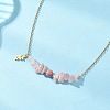 Natural Rhodochrosite & Pink Opal & Rose Quartz Chip and Round Beaded Pendant 304 Stainless Steel Cable Chain Necklaces for Women NJEW-JN05741-02-1