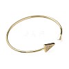 Cubic Zirconia Triangle Open Cuff Bangle BJEW-N012-027-3