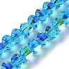 Transparent Electroplate Glass Beads Strands GLAA-Q099-C01-08-1-1