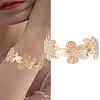 1Pc Floral Iron Cuff Bangles for Women BJEW-LP0004-11-1