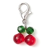 Glass Cherry Pendant Decoration HJEW-JM02593-4