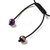 12.5mm Round Natural Purple Banded Agate(Dyed & Heated) Braided Bead Bracelets for Women Men BJEW-C060-01X-3