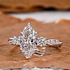 Brass Micro Pave Clear Cubic Zirconia Finger Rings FS-WG5249E-02-2