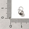 Rhodium Plated 925 Sterling Silver Round Charms STER-G043-08B-P-3