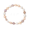 Natural Cultured Freshwater Pearl & 304 Stainless Steel Beads Stretch Bracelets for Women BJEW-JB13346-3