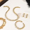 Heart Zinc Alloy Rhinestone Earrings & Necklaces & Bracelets Sets FS-WGBFF80-01-3