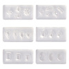  6Pcs 6 Styles Diamond/Teardrop/Oval DIY Nail Art Ear Stud Cabochon Silicone Mold DIY-TA0006-19-2