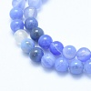 Natural Blue Chalcedony Beads Strands G-G765-30-6mm-3