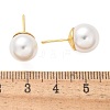 Brass ABS Imitation Pearl Stud Earrings EJEW-B132-01C-G-5