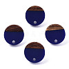 Opaque Resin & Walnut Wood Stud Earring Findings MAK-N032-007A-B01-1