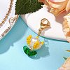 Flower Glass Seed Beaded Pendant Decorations HJEW-MZ00163-03-2