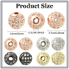 10Pcs Round Brass Micro Pave Cubic Zirconia Beads ZIRC-YW0001-26B-3