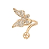 Butterfly Brass Micro Pave Cubic Zirconia Cuff Ring Setting LS-KK-A244-01H-G-2