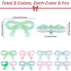 48Pcs 8 Colors Printed Opaque Acrylic Beads MACR-SC0002-64-2