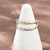 304 Stainless Steel Adjustable Open Cuff Rings for Women RJEW-K301-05GP-1